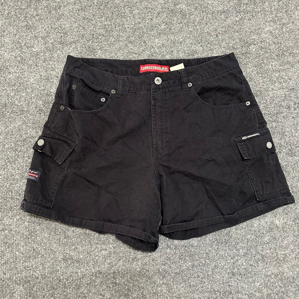 Unionbay Cargo Shorts Womens Size 11 Black Cotton Utility Casual Pockets